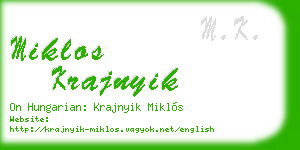 miklos krajnyik business card
